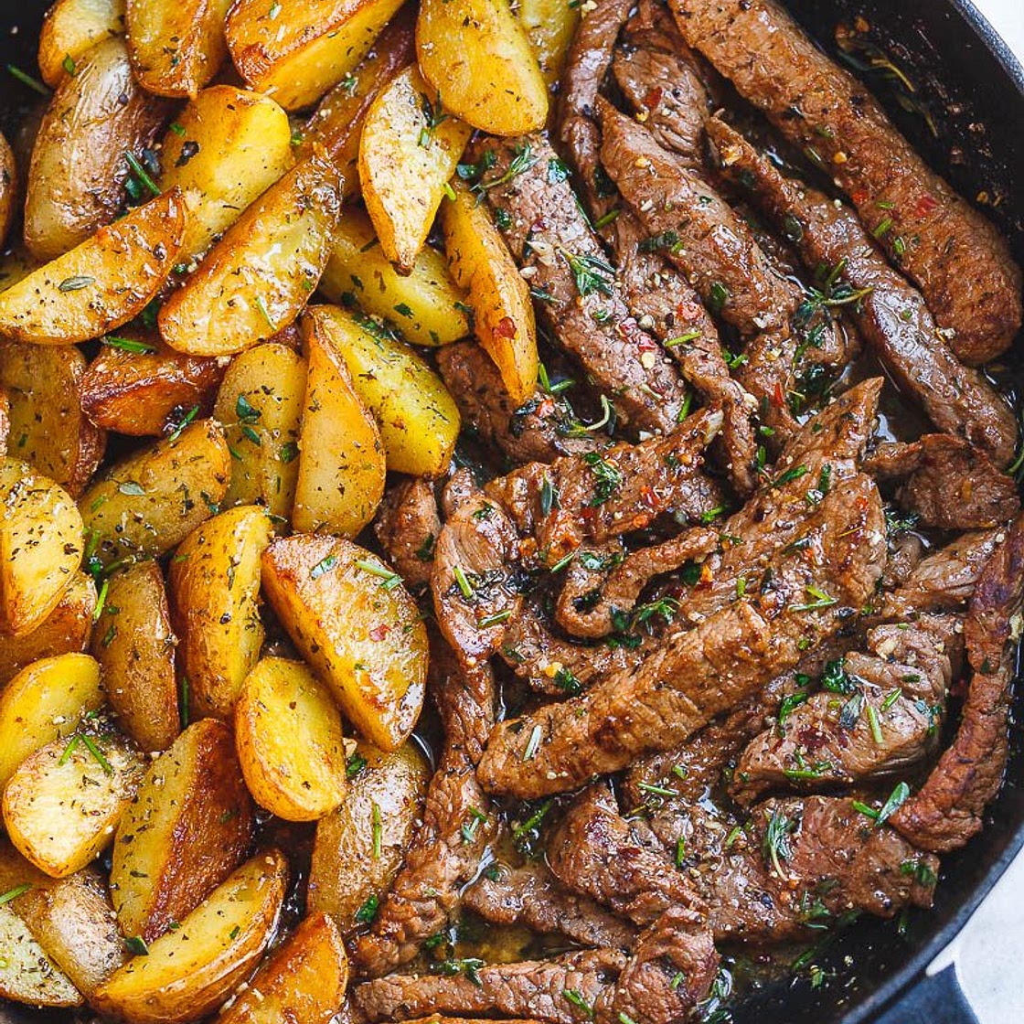 Garlic Butter Steak and Potatoes Skillet