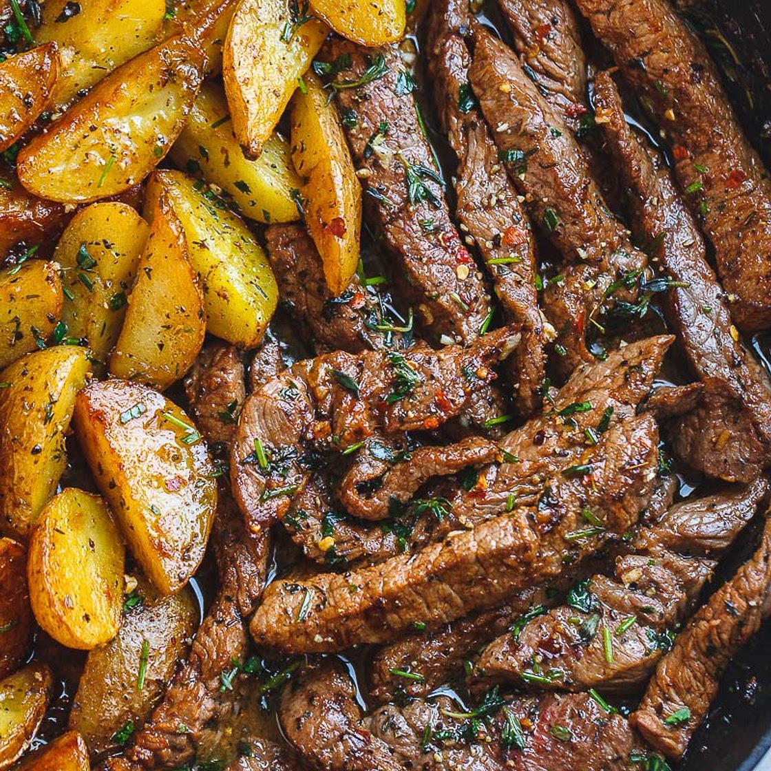 Garlic Butter Steak and Potatoes Skillet