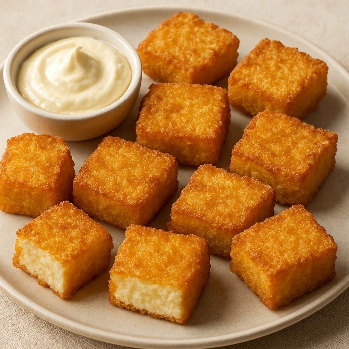 Cream Cheese Fried Grit Squares