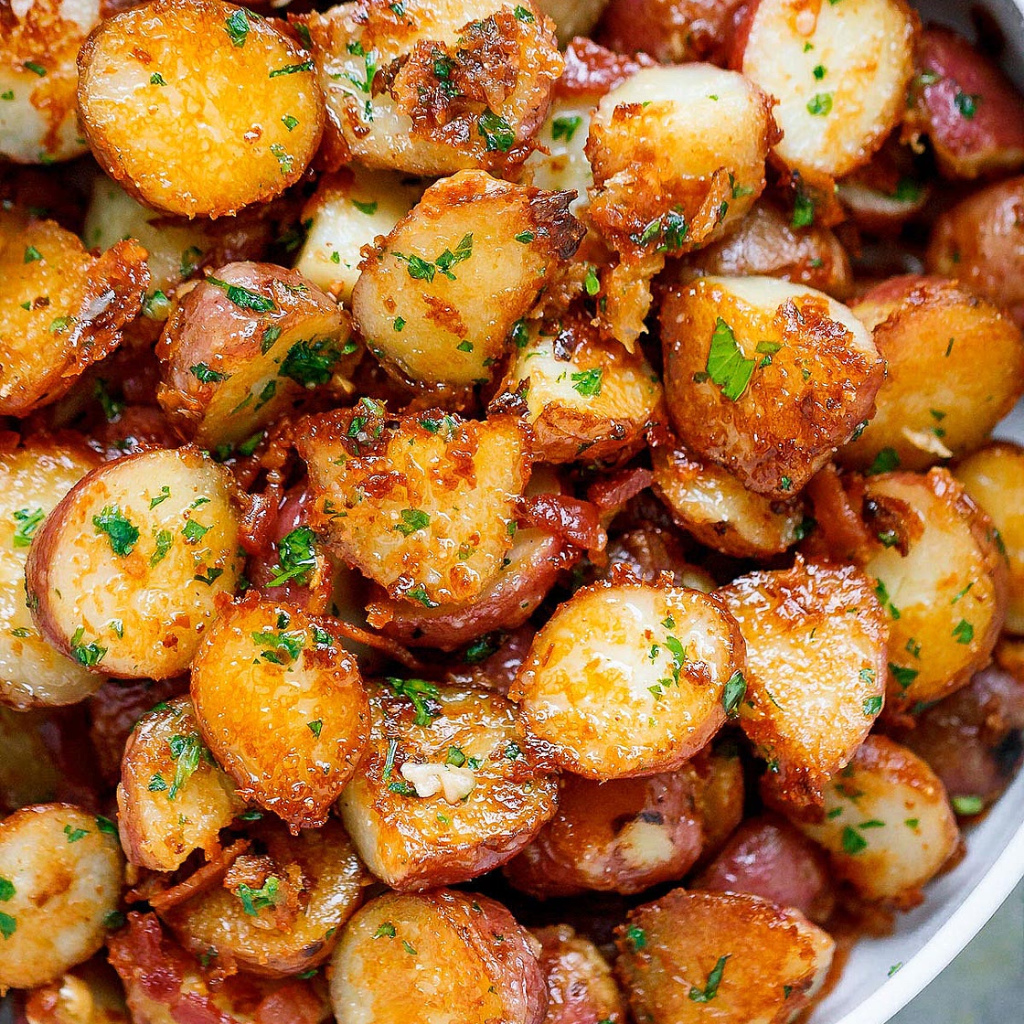 Roasted Garlic Butter Parmesan Potatoes