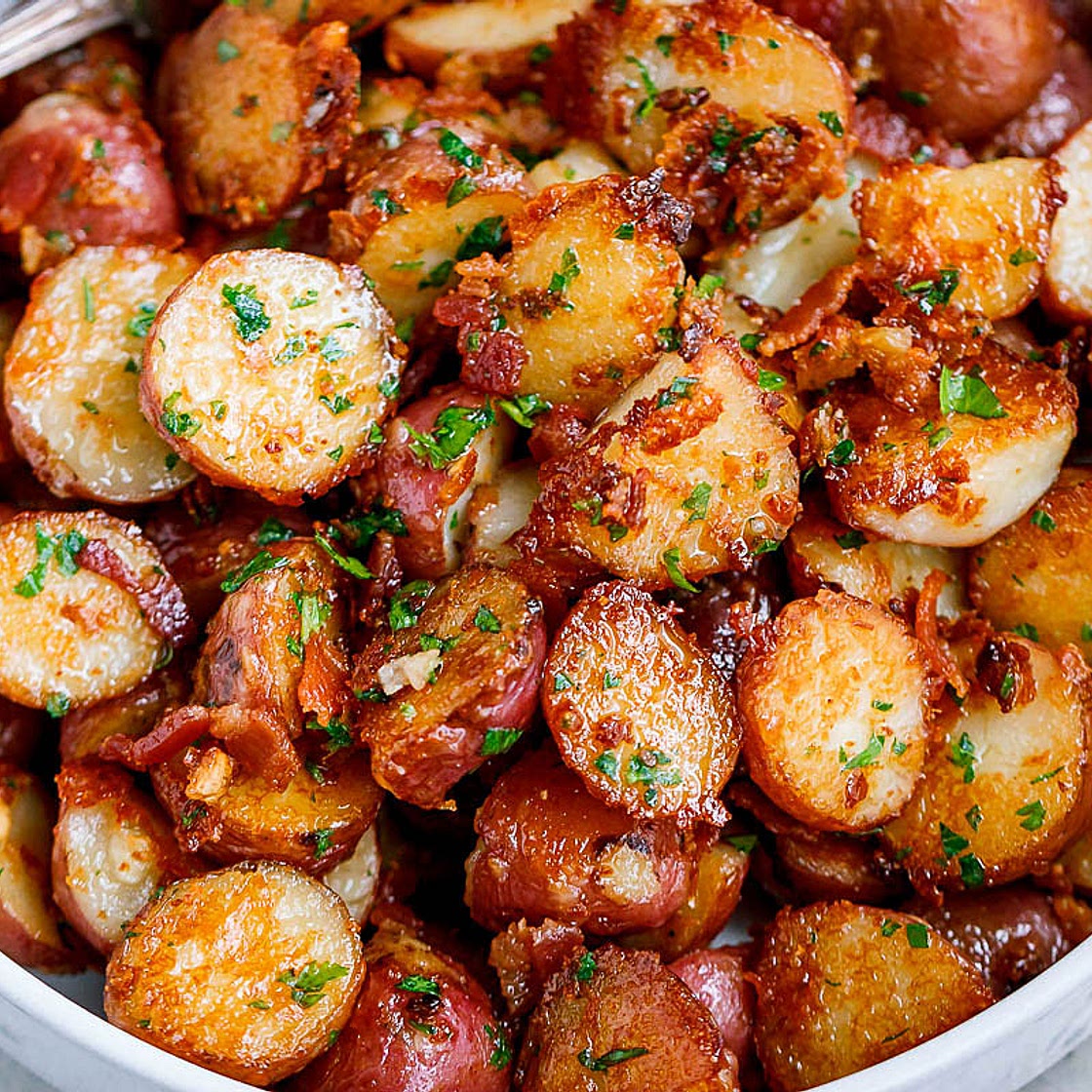 Roasted Garlic Butter Parmesan Potatoes