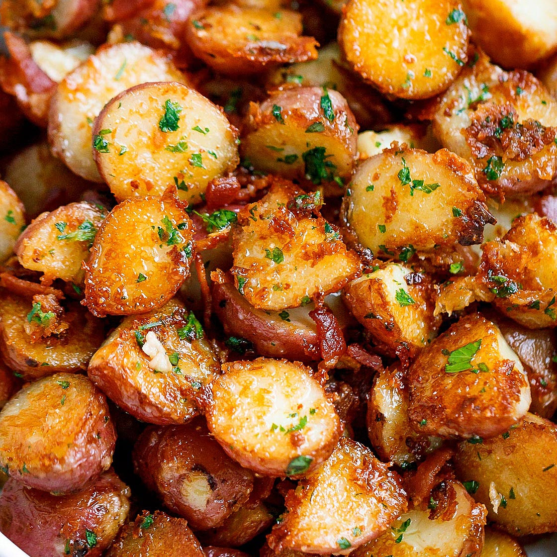 Roasted Garlic Butter Parmesan Potatoes