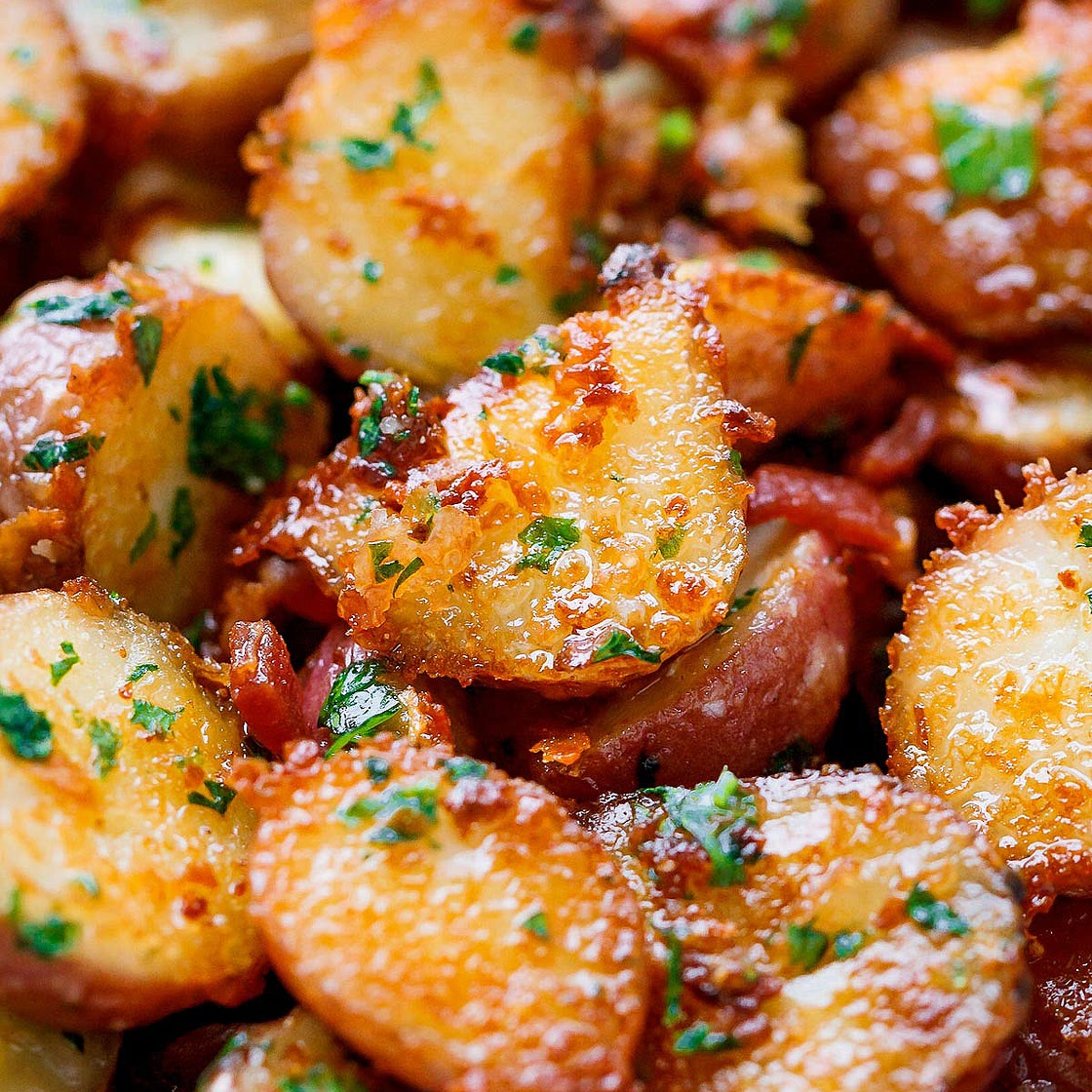 Roasted Garlic Butter Parmesan Potatoes