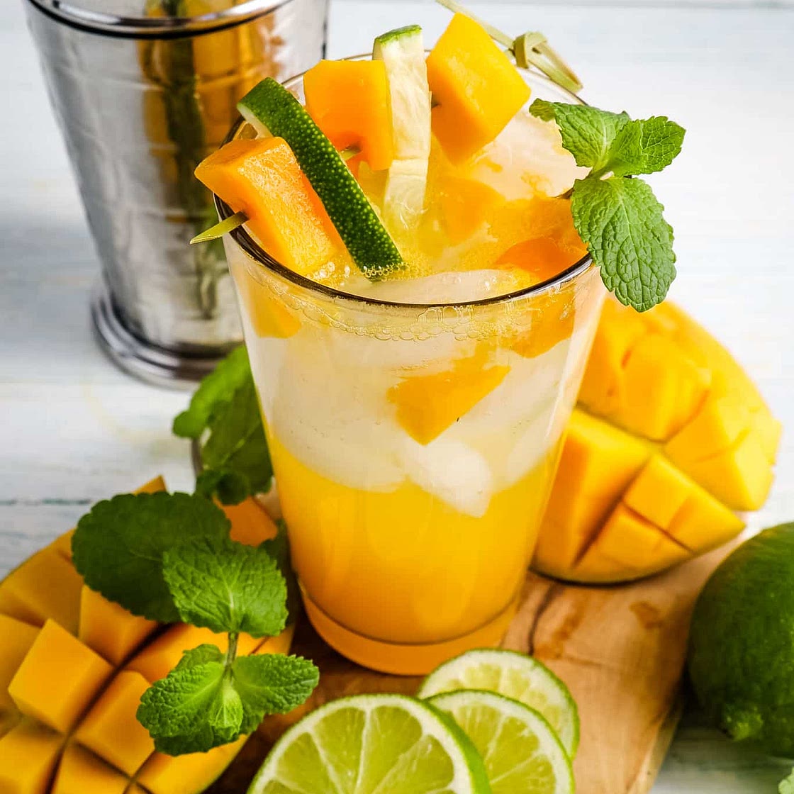 Fresh Mango and Mint Mojito with Bacardi Rum