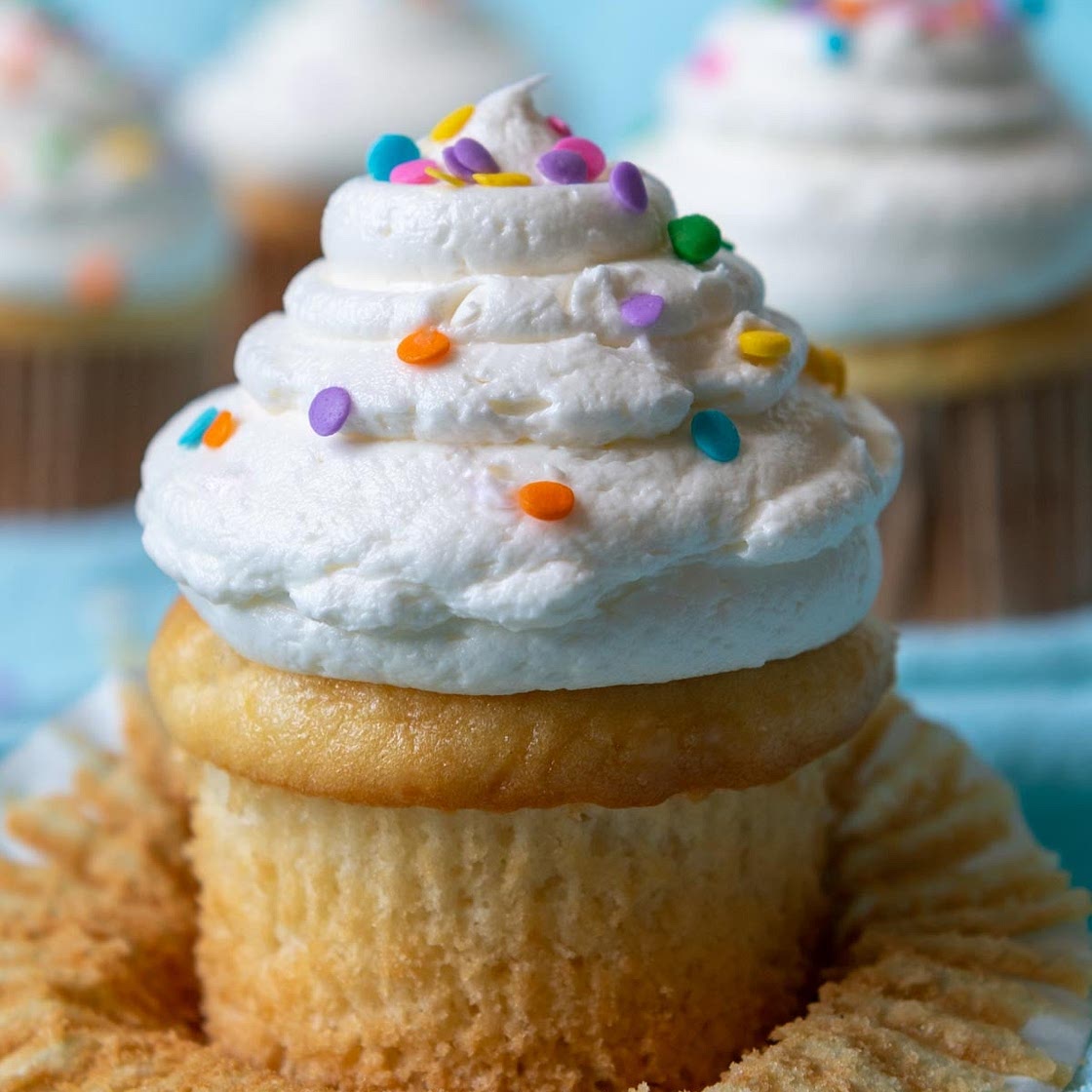 Moist and Fluffy Gluten-Free Vanilla Cupcakes
