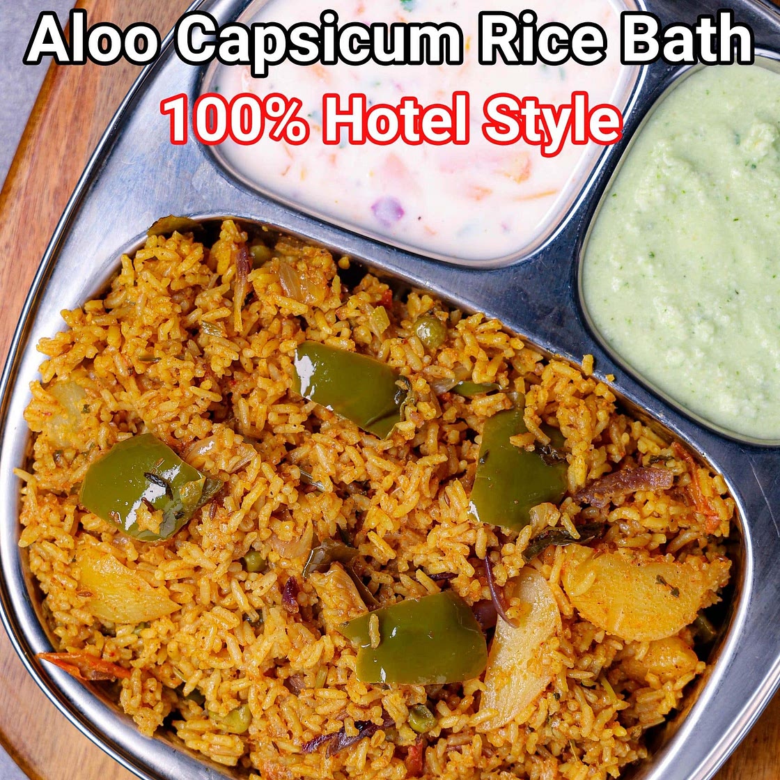 Capsicum Rice Recipe | Capsicum Aloo Rice Bath with Homemade Masala