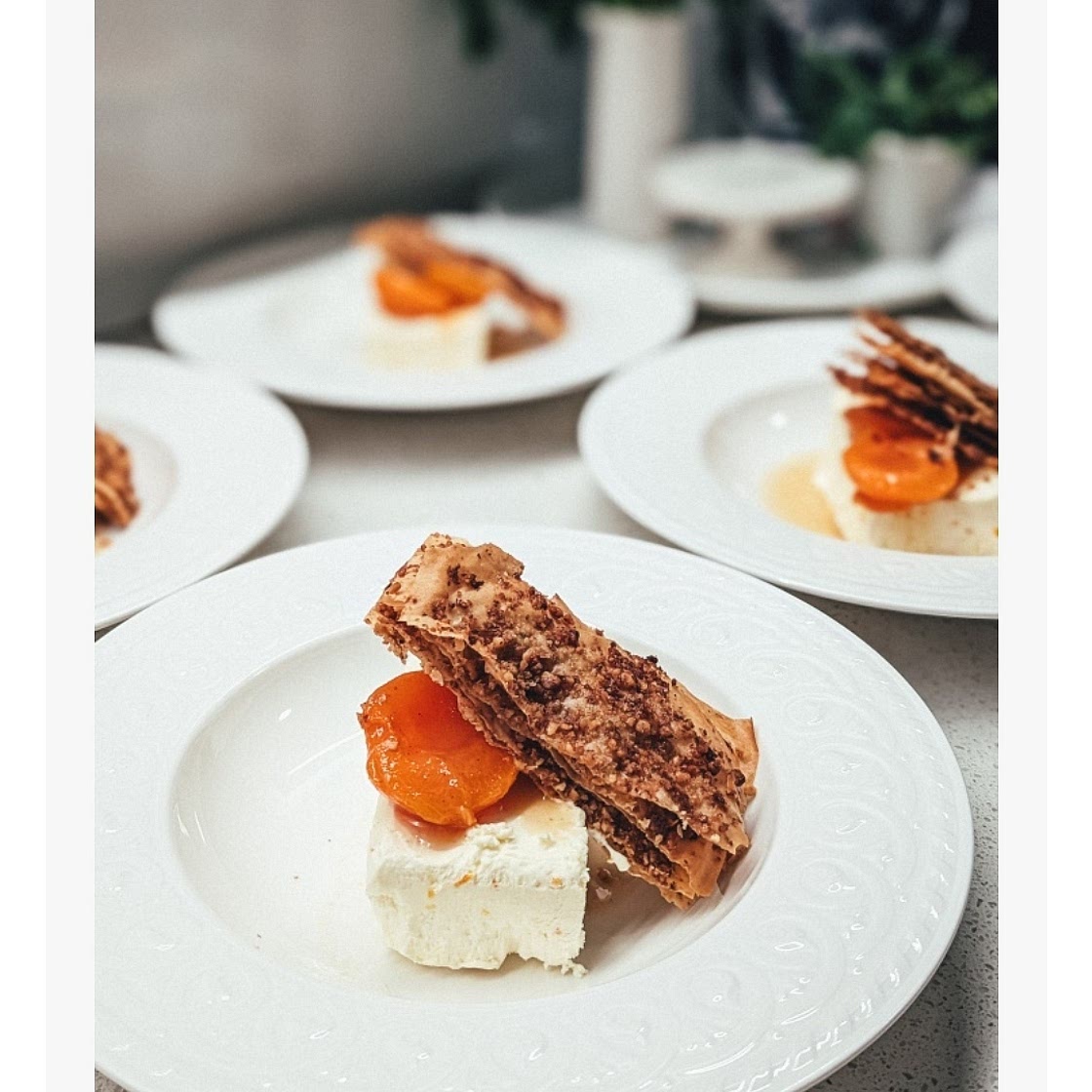 Orange Semifreddo with Baklava Shards