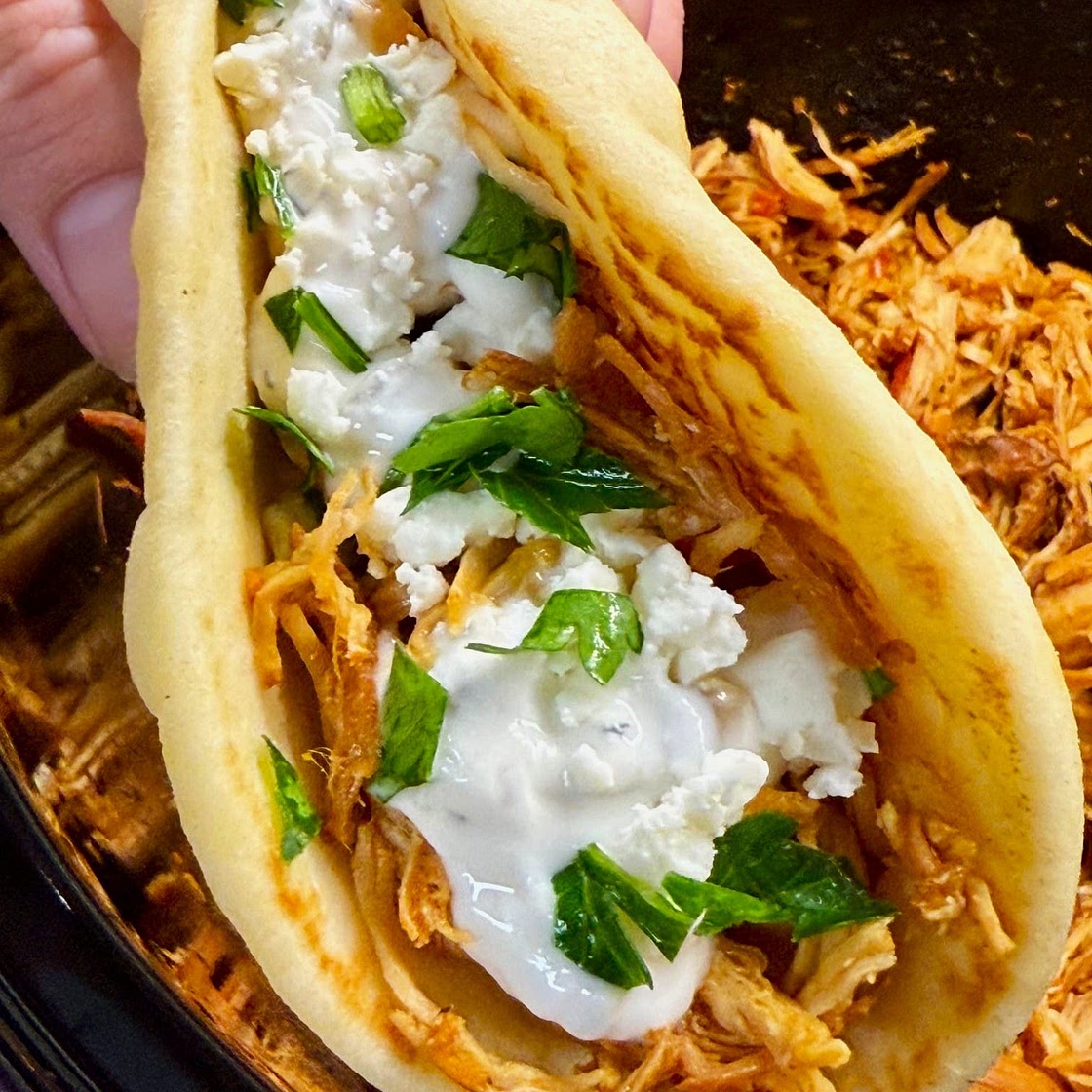 Crock Pot Harissa Chicken Wraps