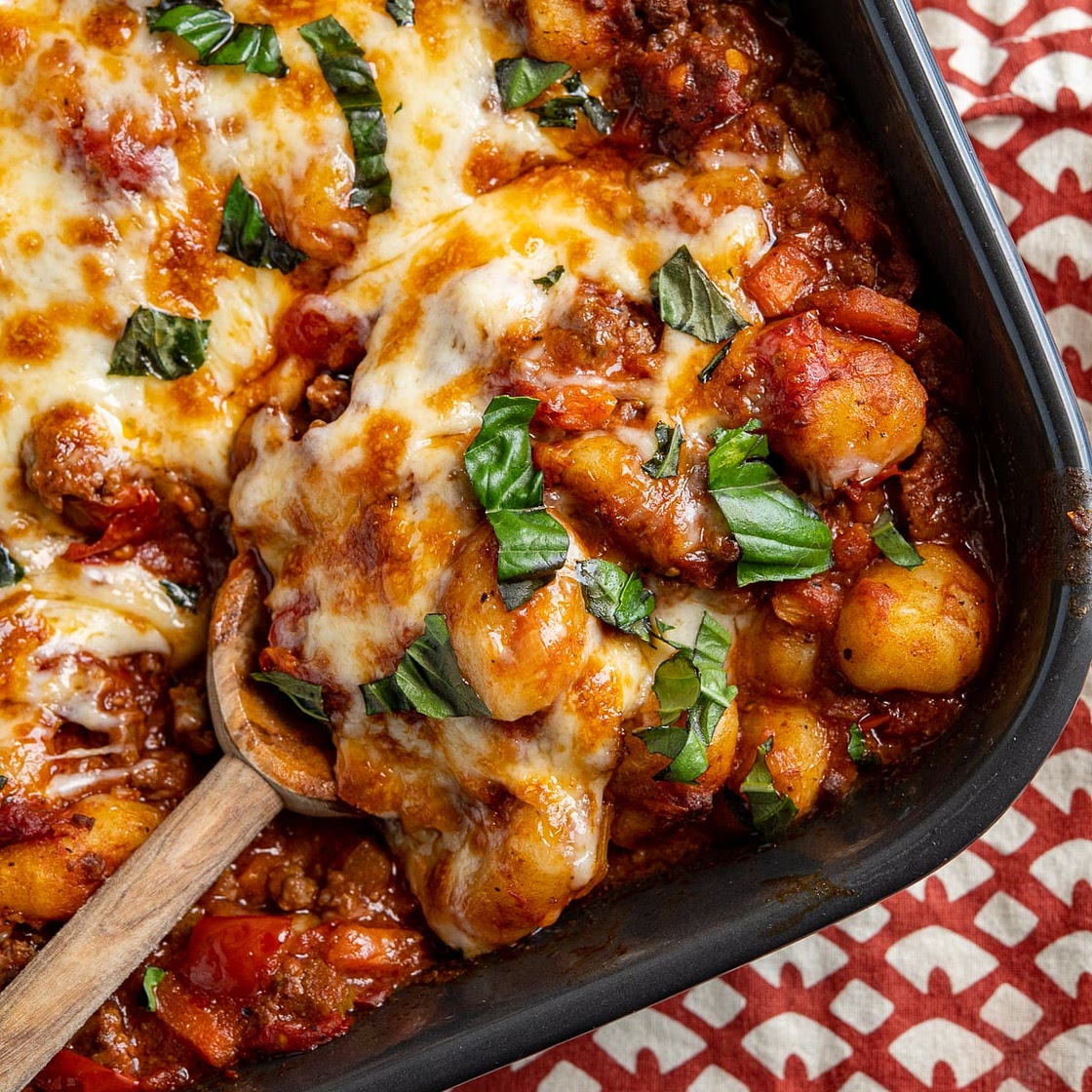 Cheesy Bolognese Gnocchi Bake