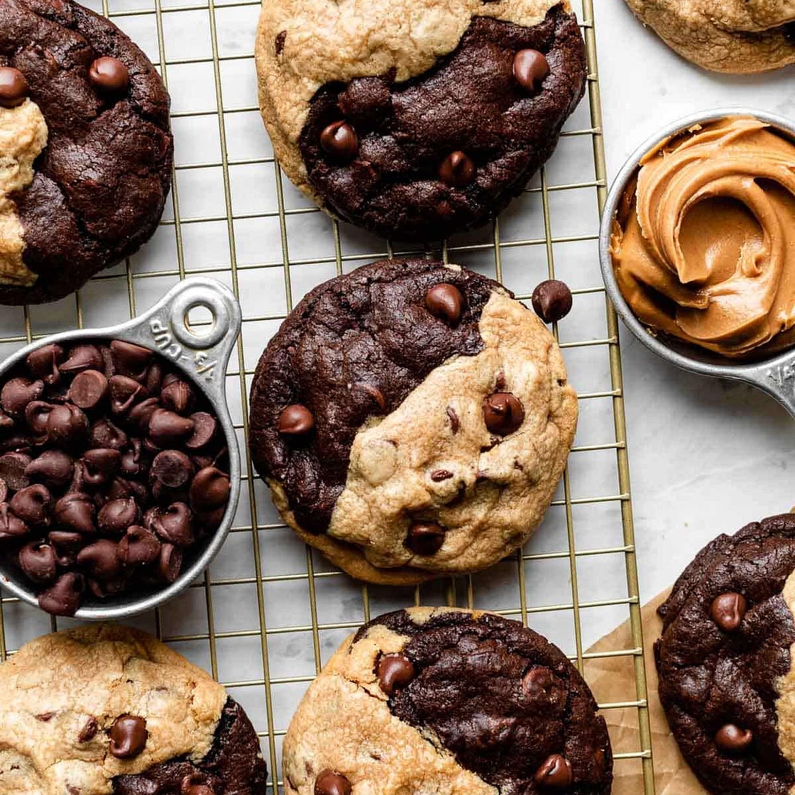 Soft-Baked Peanut Butter Chocolate Swirl Cookies