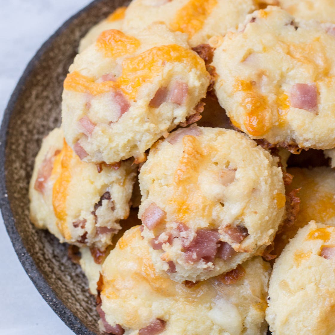 Keto Ham and Cheese Breakfast Biscuits