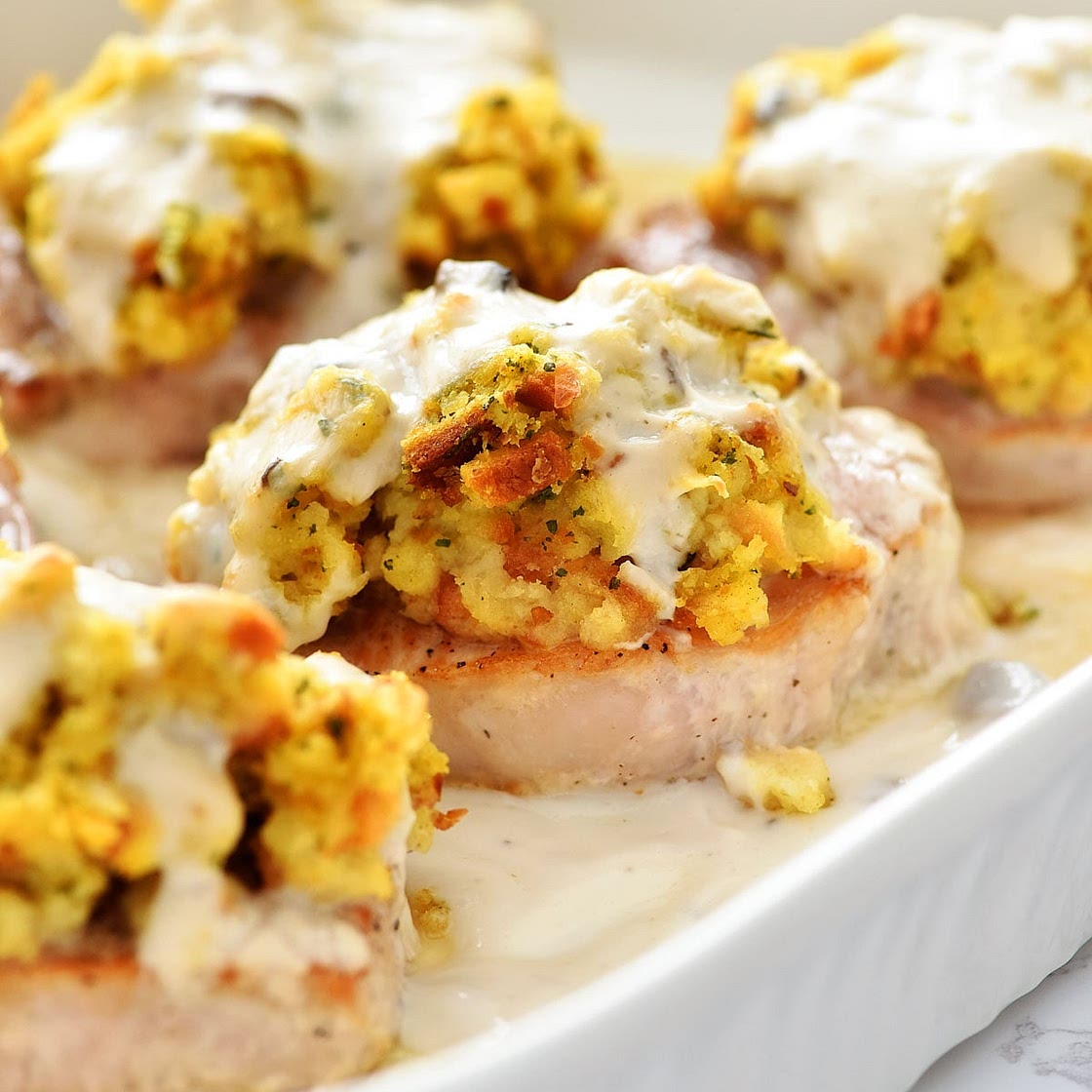 Stuffing-Topped Pork Chops