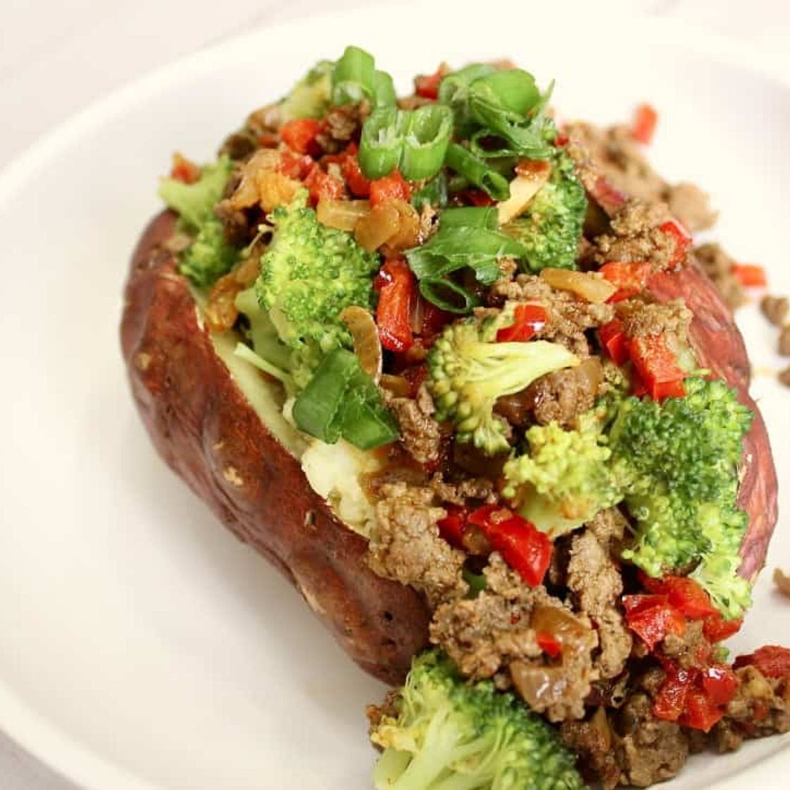 Beef and Broccoli Sweet Potatoes