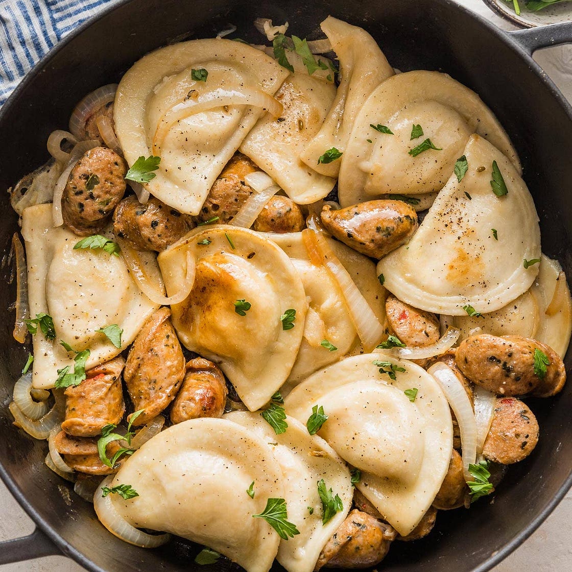 Pierogies and Sausage Skillet