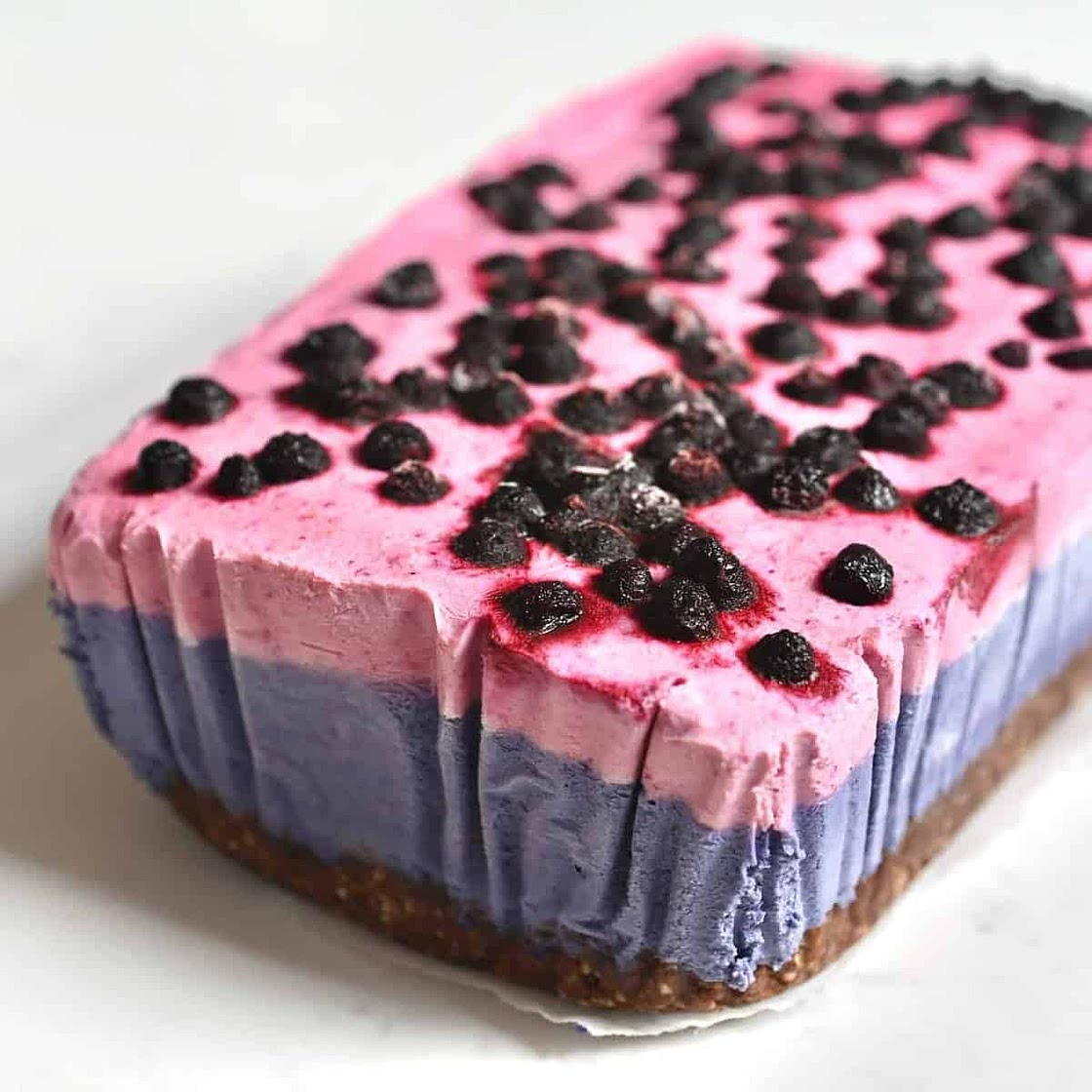 Raw Vegan Berry Cheesecake Slices