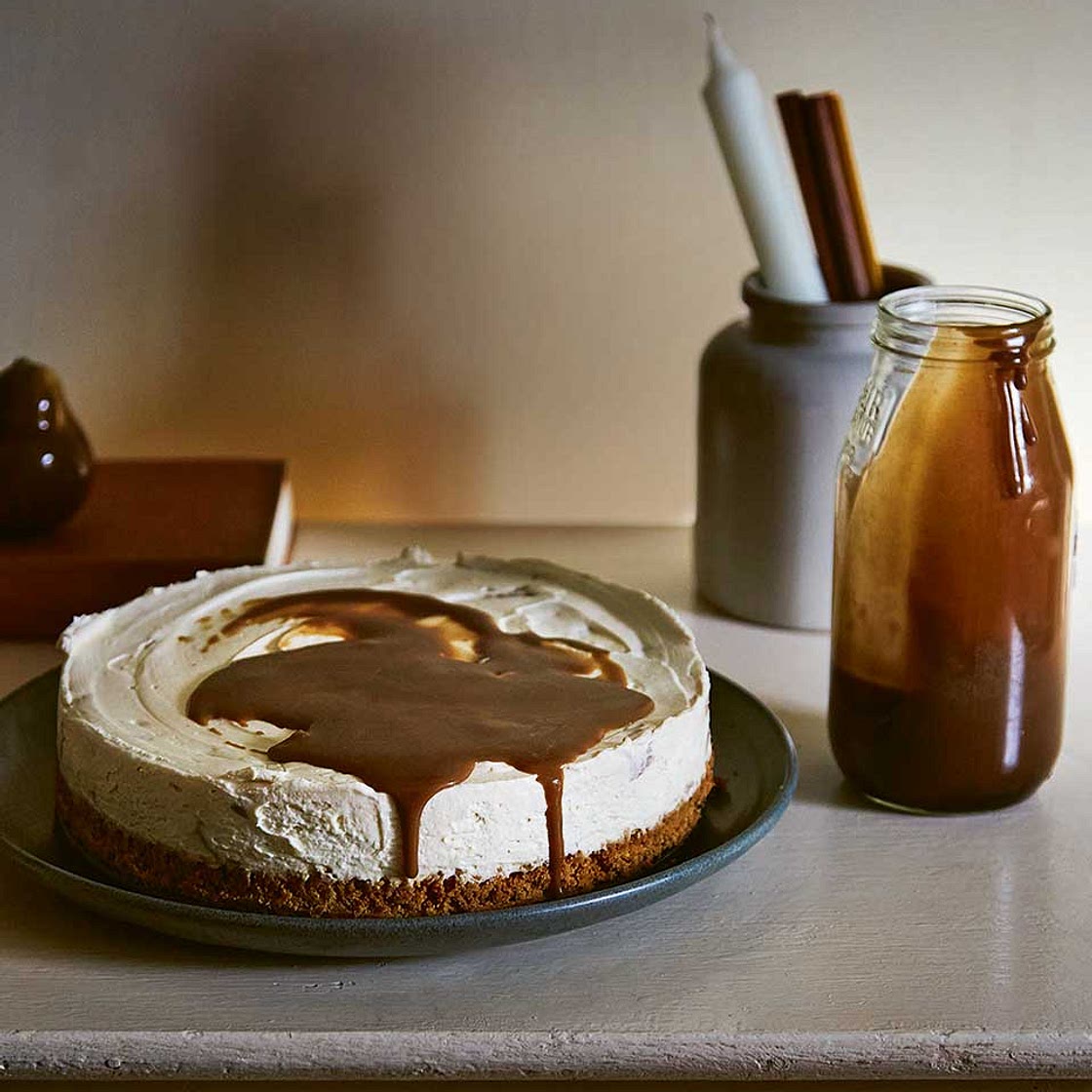 Pear and butterscotch cheesecake