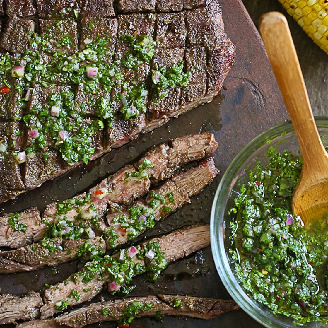 Grilled Chimichurri Flank Steak