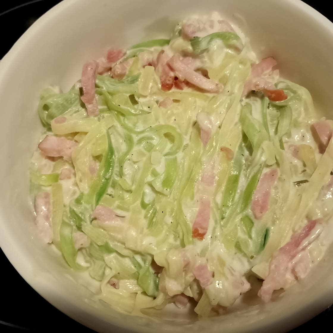 Tagliatelles de courgettes à la carbonara