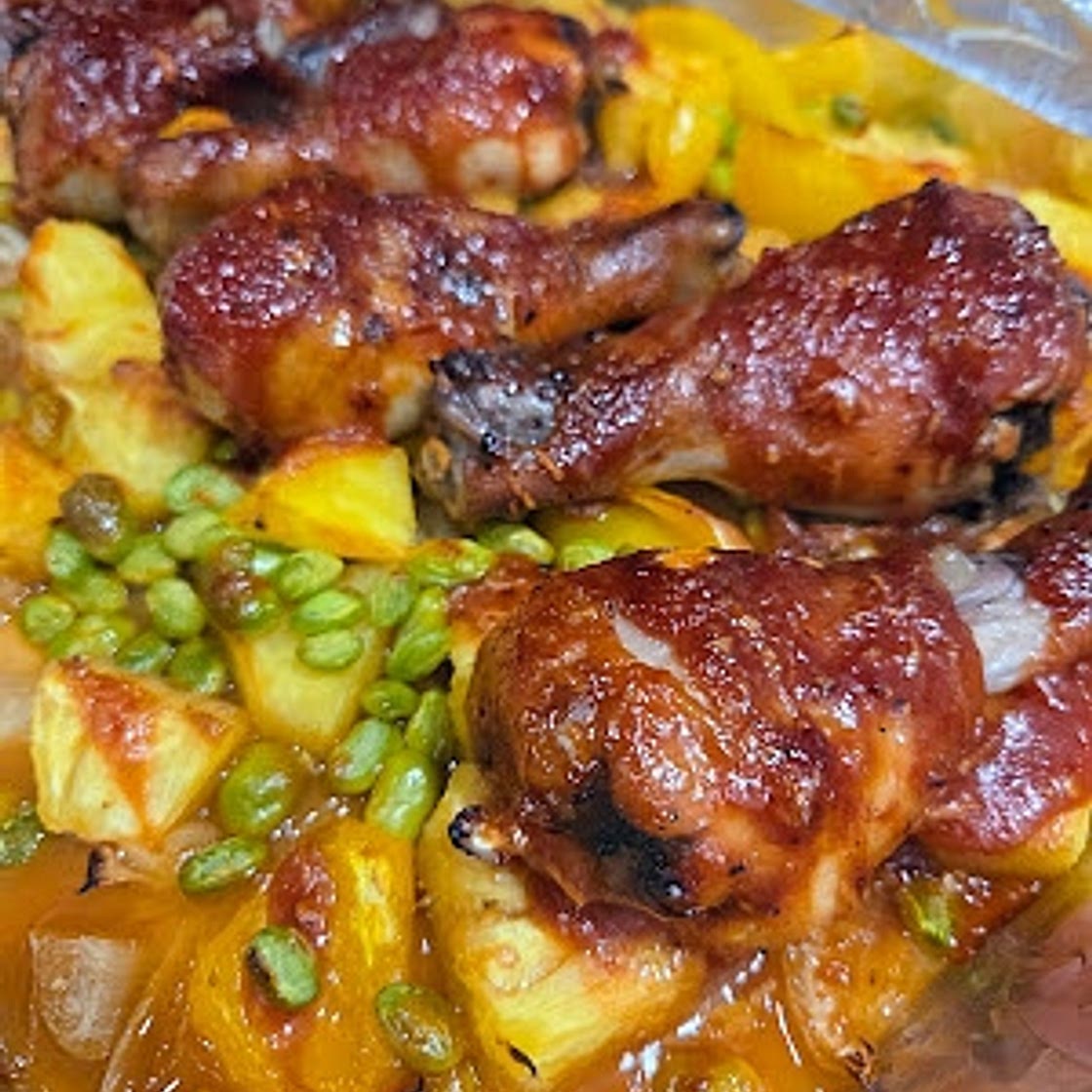 Sheet Pan Pineapple Chicken Drumsticks
