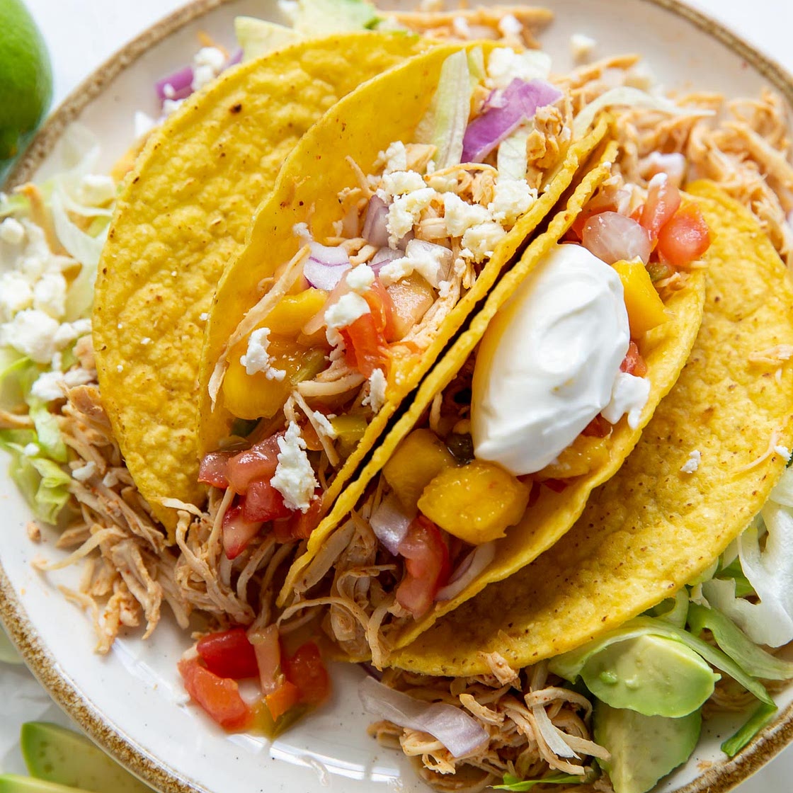 Sweet & Spicy Slow Cooker Chicken Tacos Recipe