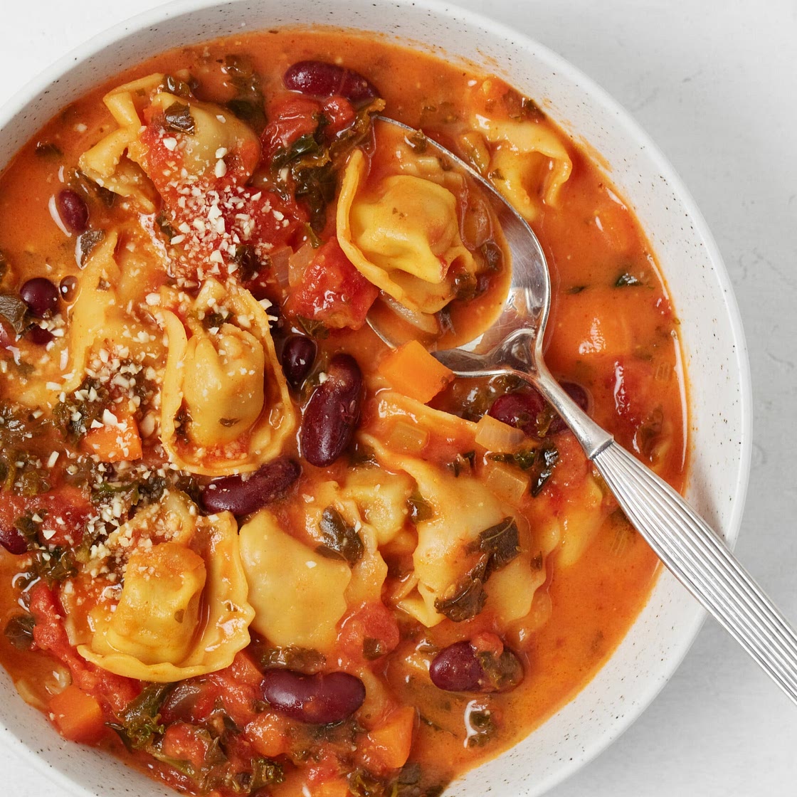 Quick Vegan Tortellini Soup with Cashew Cream