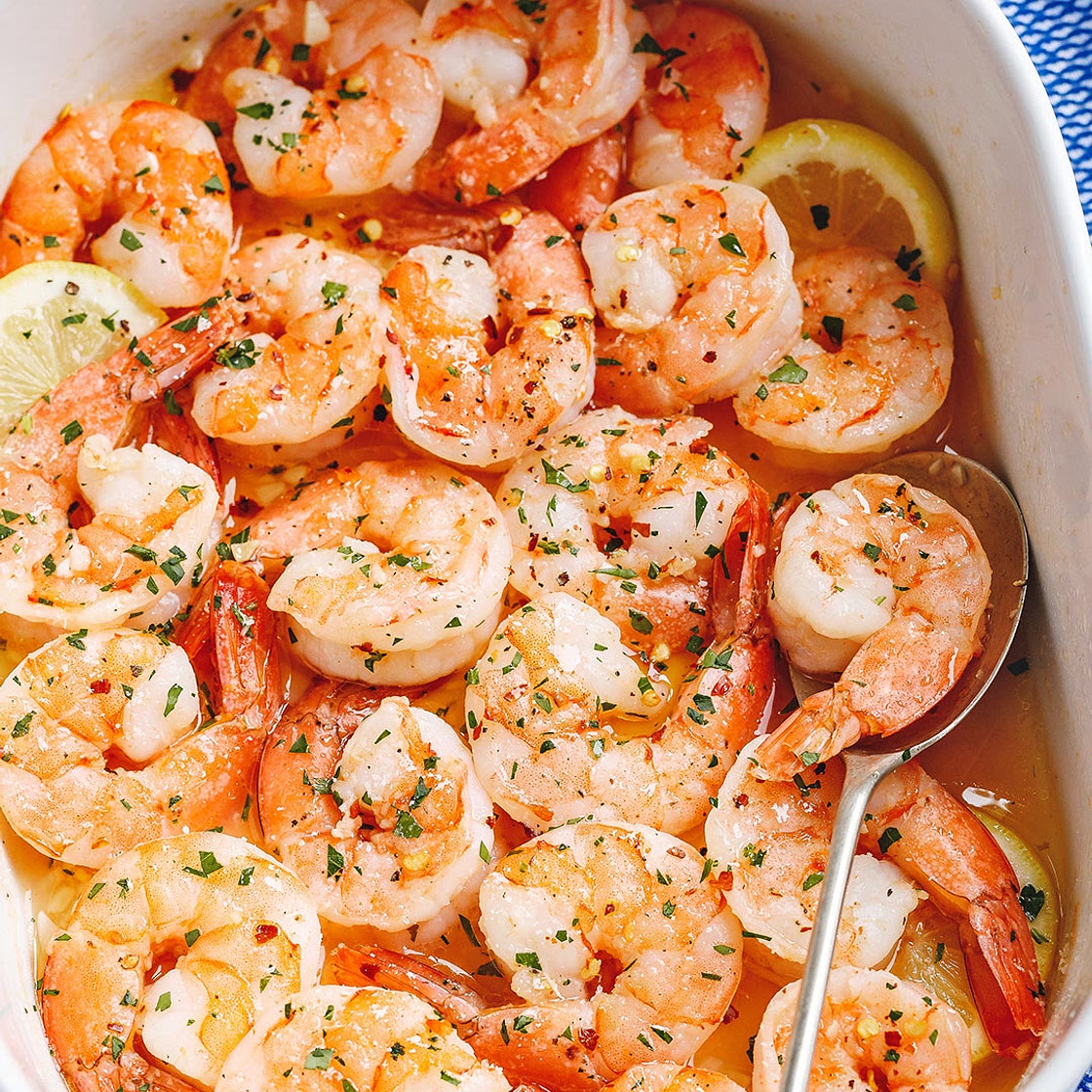 Baked Shrimp with Lemon Garlic Butter Sauce