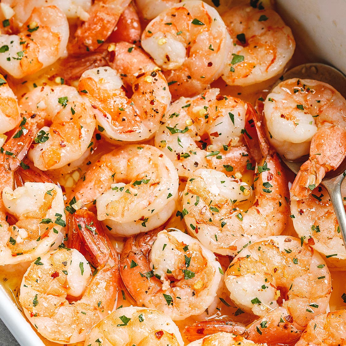 Baked Shrimp with Lemon Garlic Butter Sauce