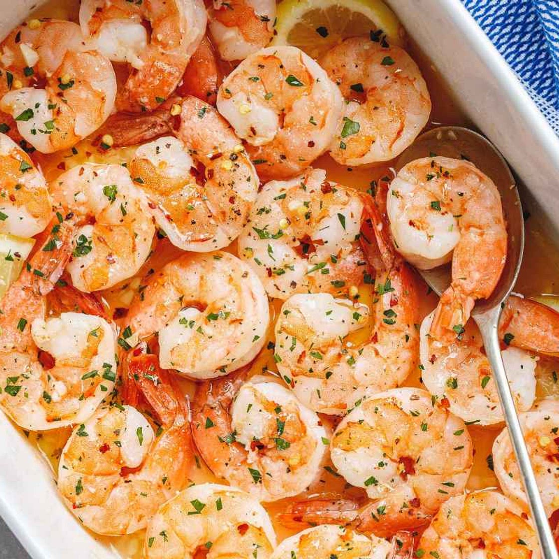 Baked Shrimp with Lemon Garlic Butter Sauce