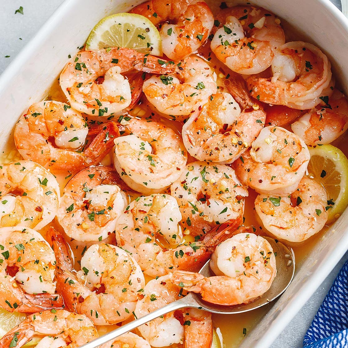 Baked Shrimp with Lemon Garlic Butter Sauce