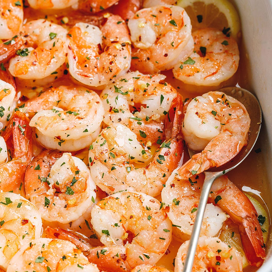 Baked Shrimp with Lemon Garlic Butter Sauce