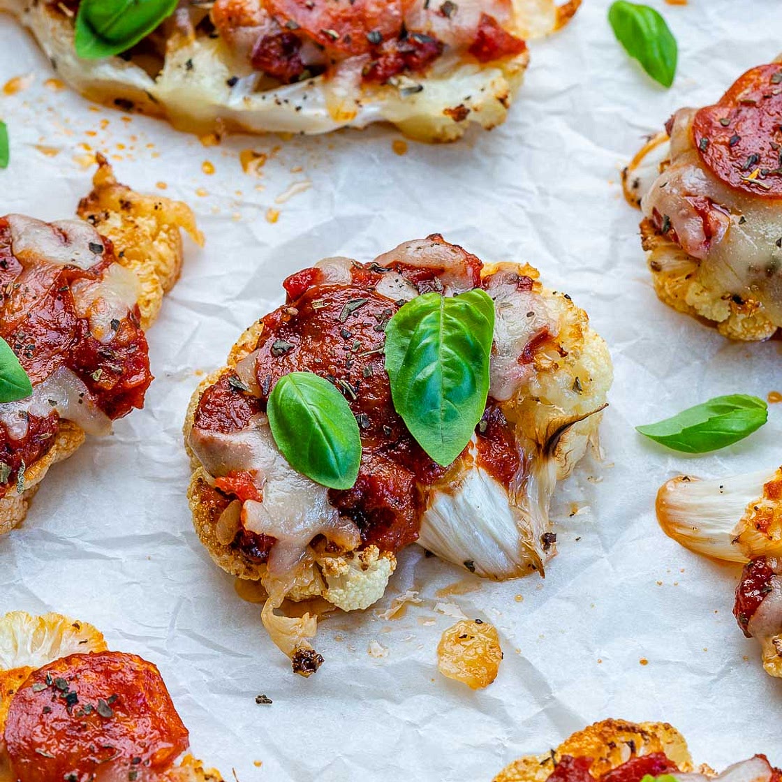 Roasted Cauliflower Pizza Bites
