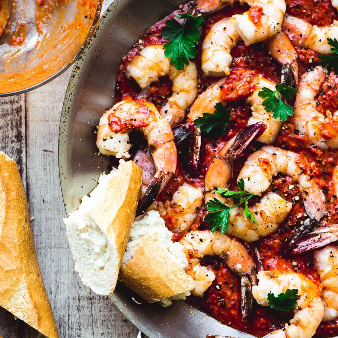 Shrimp in Romesco Sauce