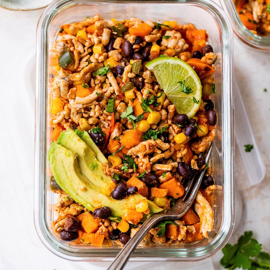 Ground Turkey Skillet with Sweet Potatoes and Black Bean