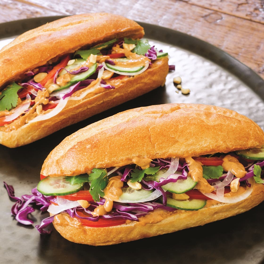 Thai Peanut Veggie Sandwiches