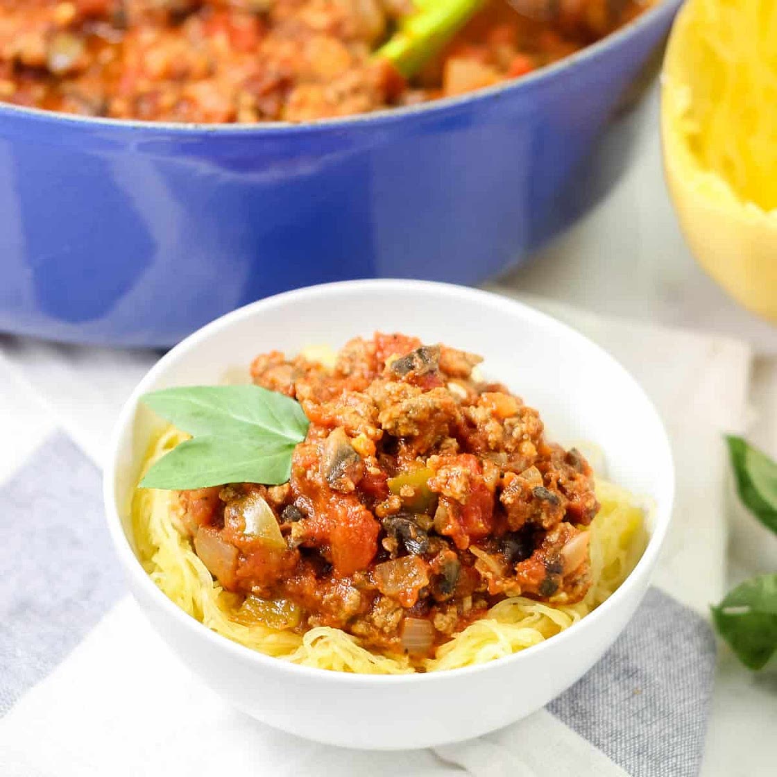Turkey Meat Sauce with Spaghetti Squash