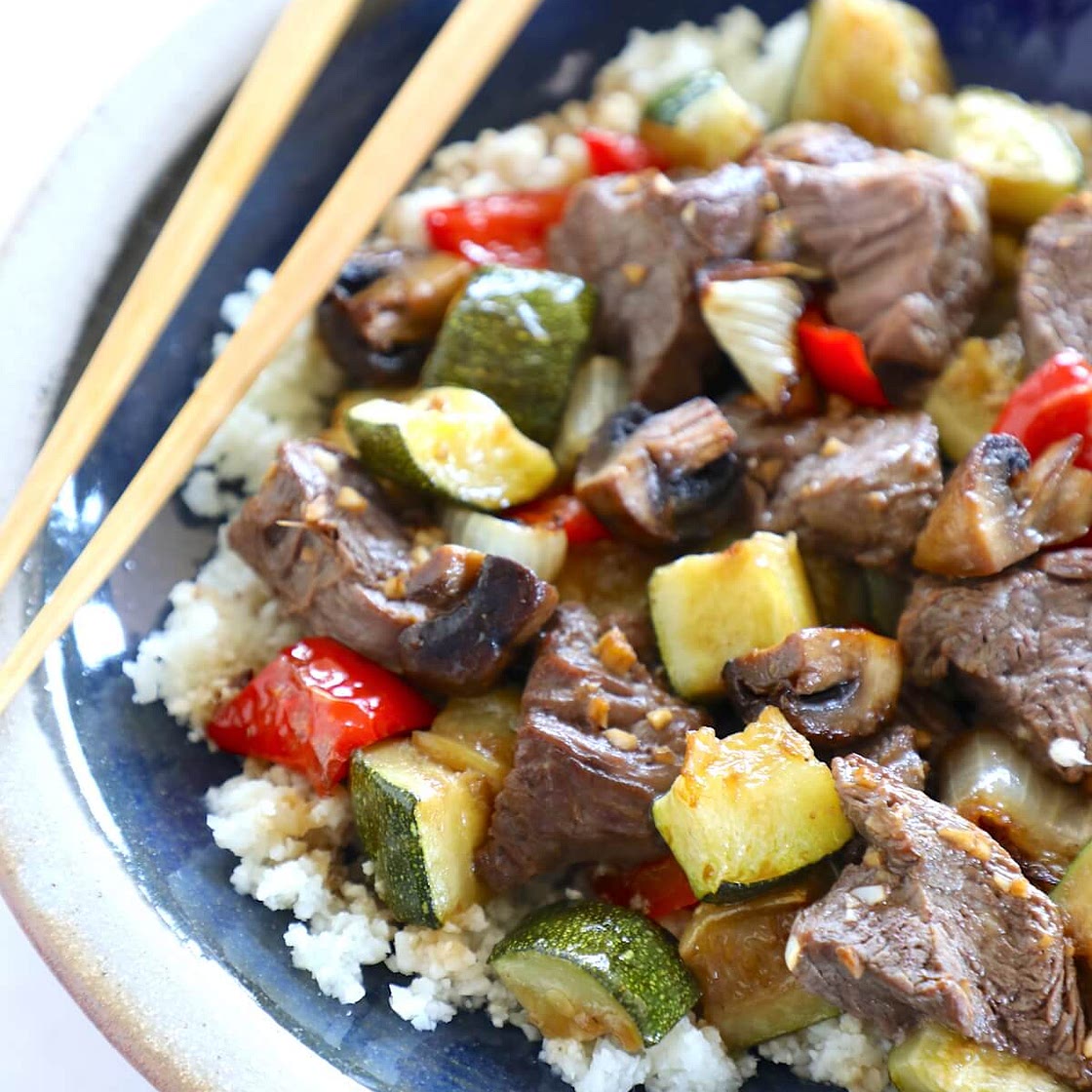 Keto Sheet Pan Hibachi Beef and Vegetables