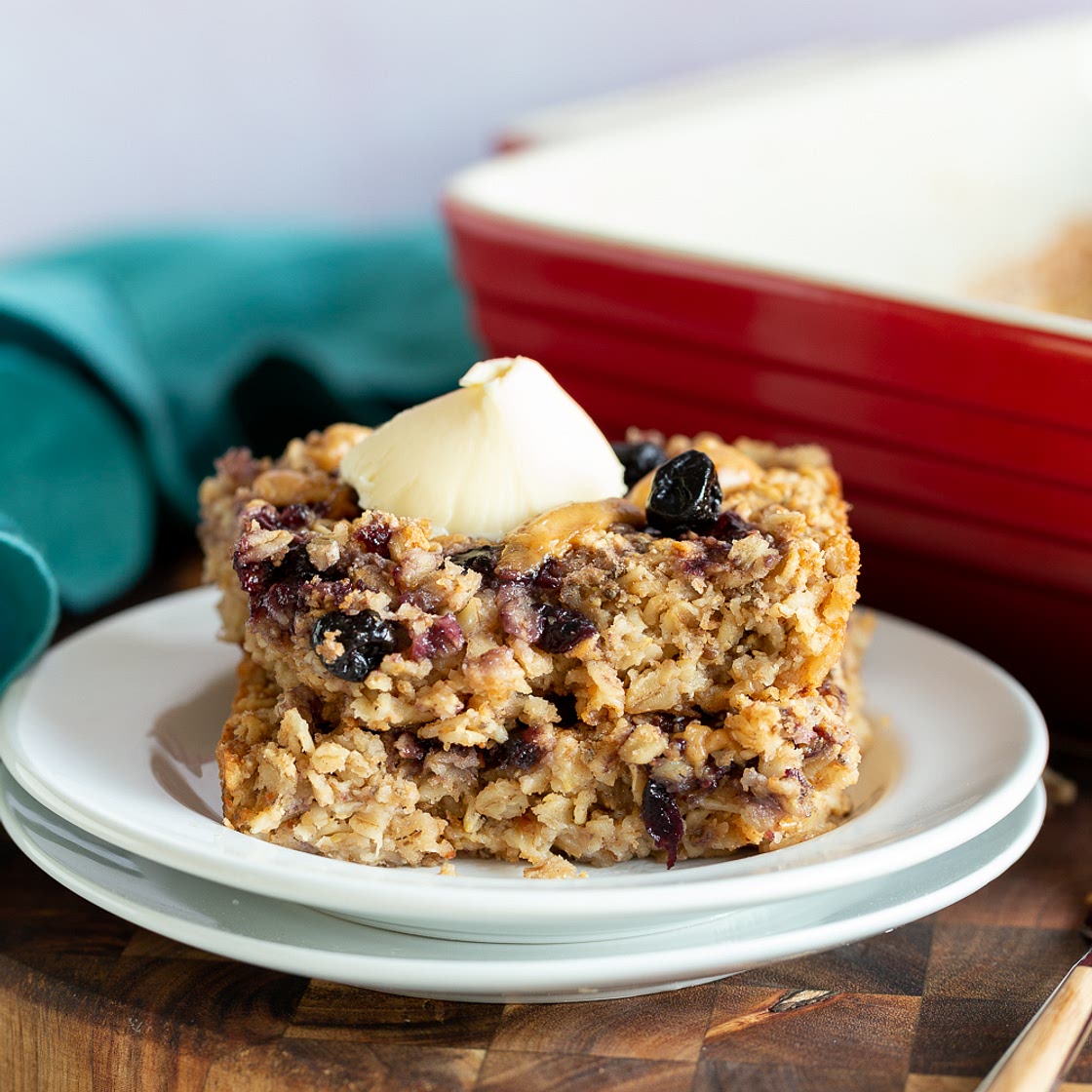 Peanut Butter and Jelly Baked Oatmeal
