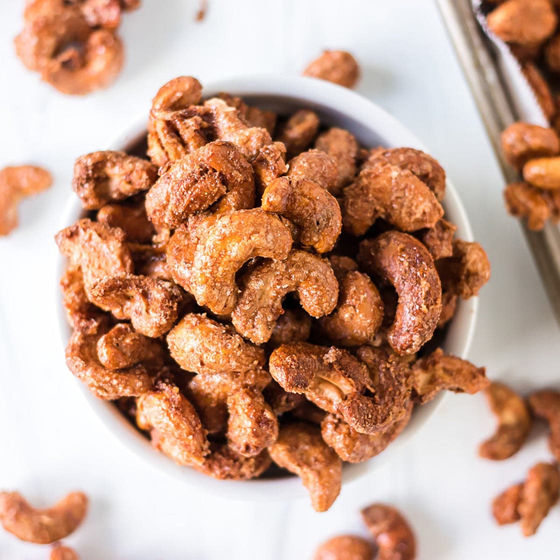 Cinnamon Sugar Candied Cashews
