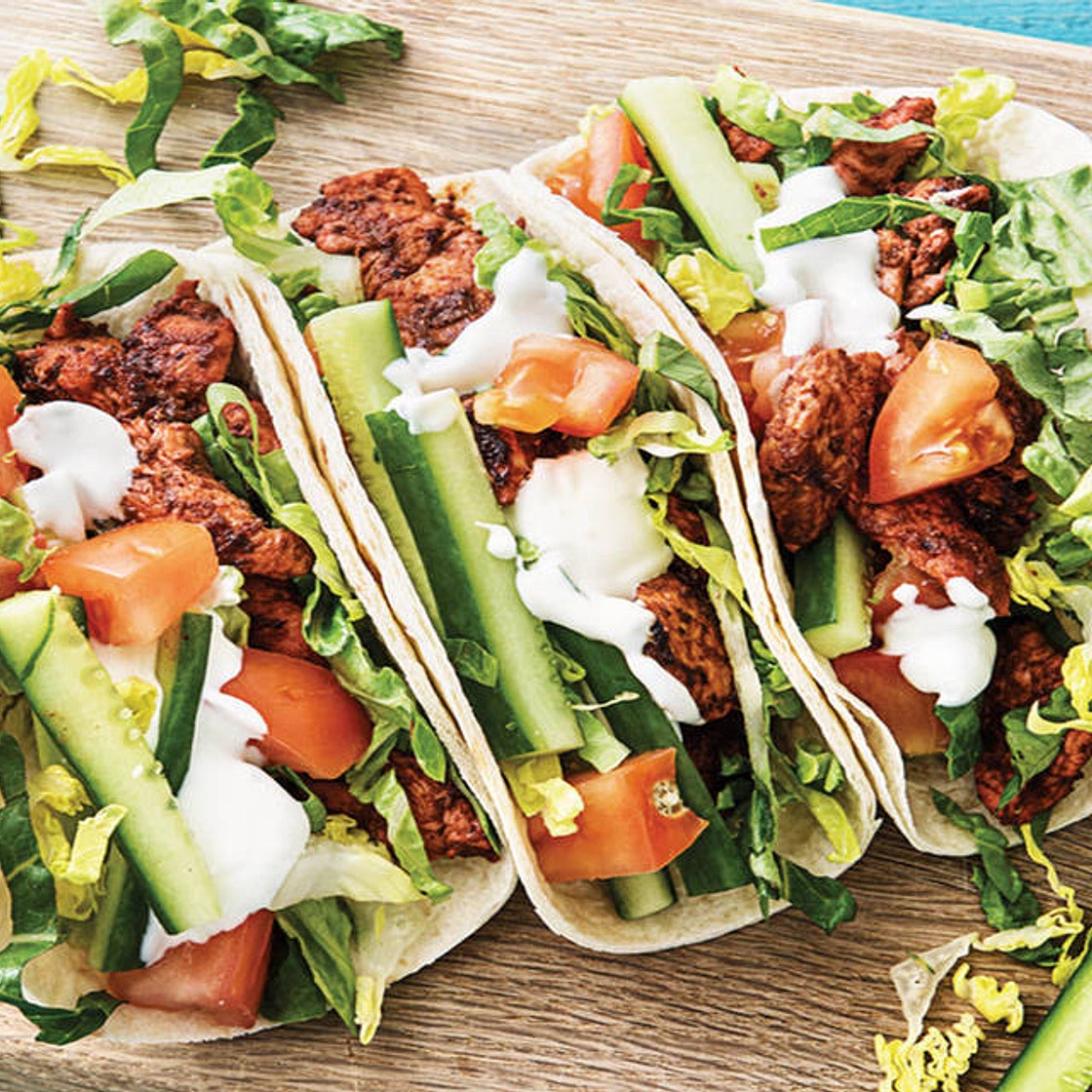 Speedy Tandoori Chicken Tacos with Lemon Yoghurt