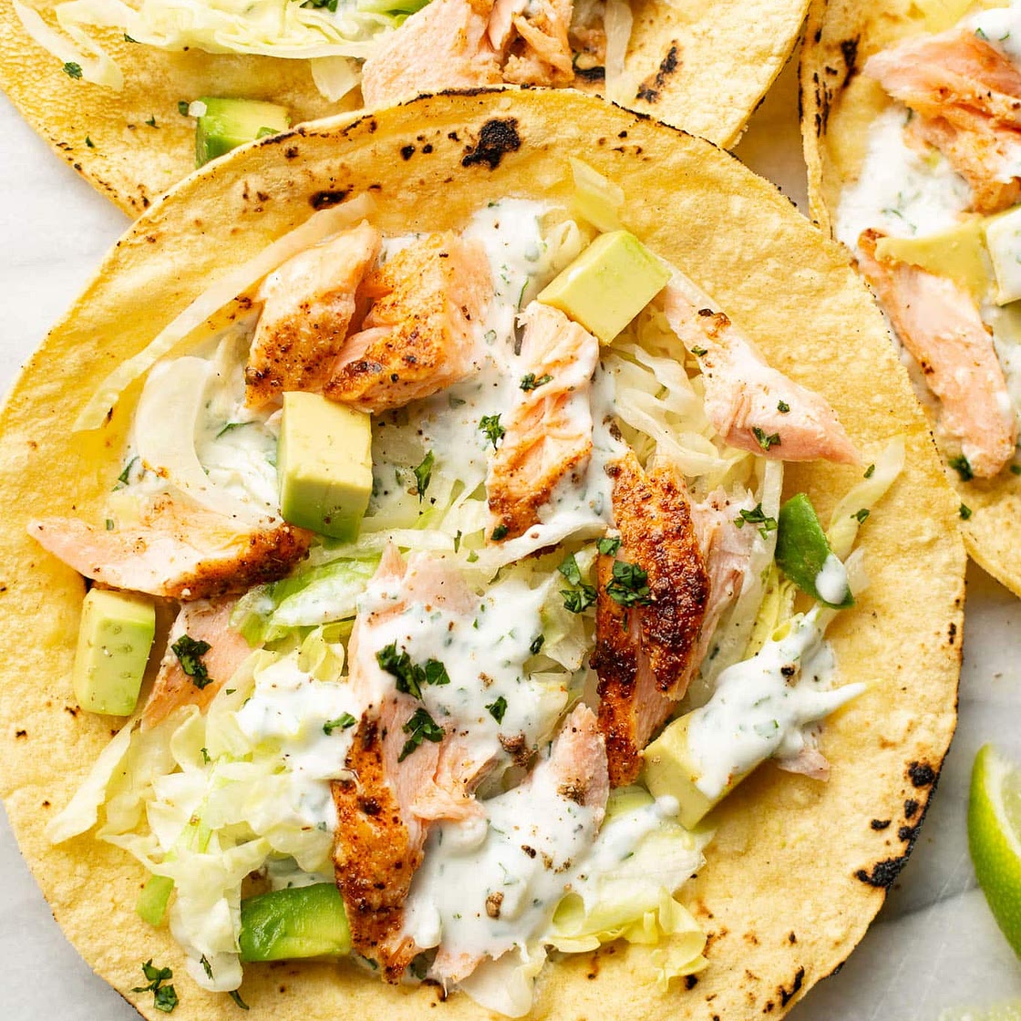 Baked Salmon Tacos