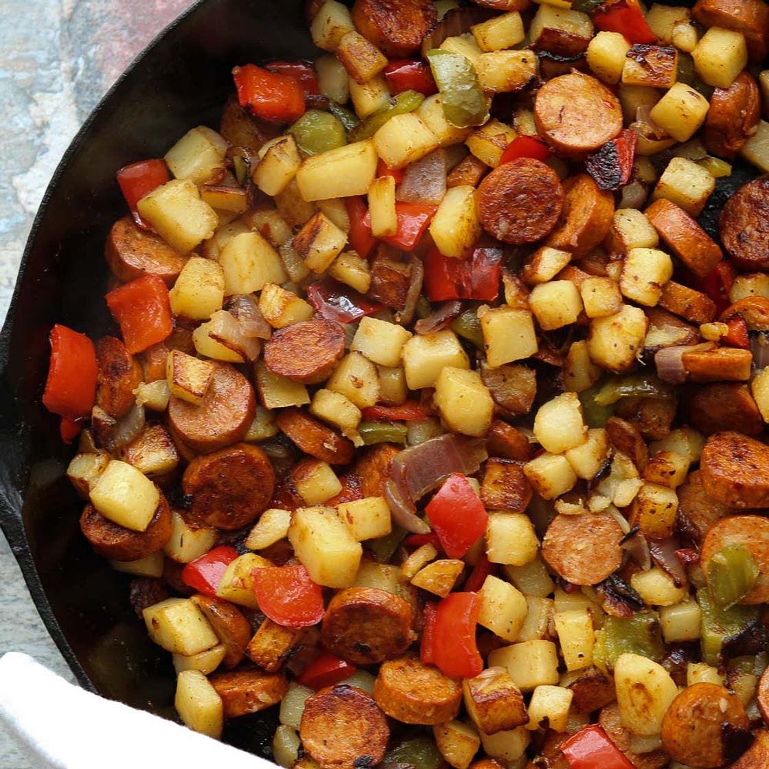 Cajun Spiced Potato Hash with Sausage