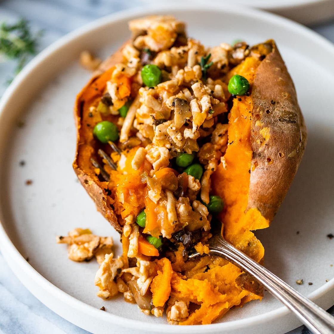 Turkey Shepherd's Pie Loaded Sweet Potato
