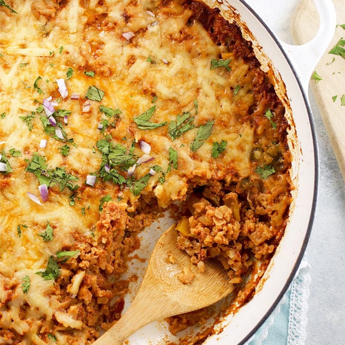 Mexican Cauliflower Rice Casserole