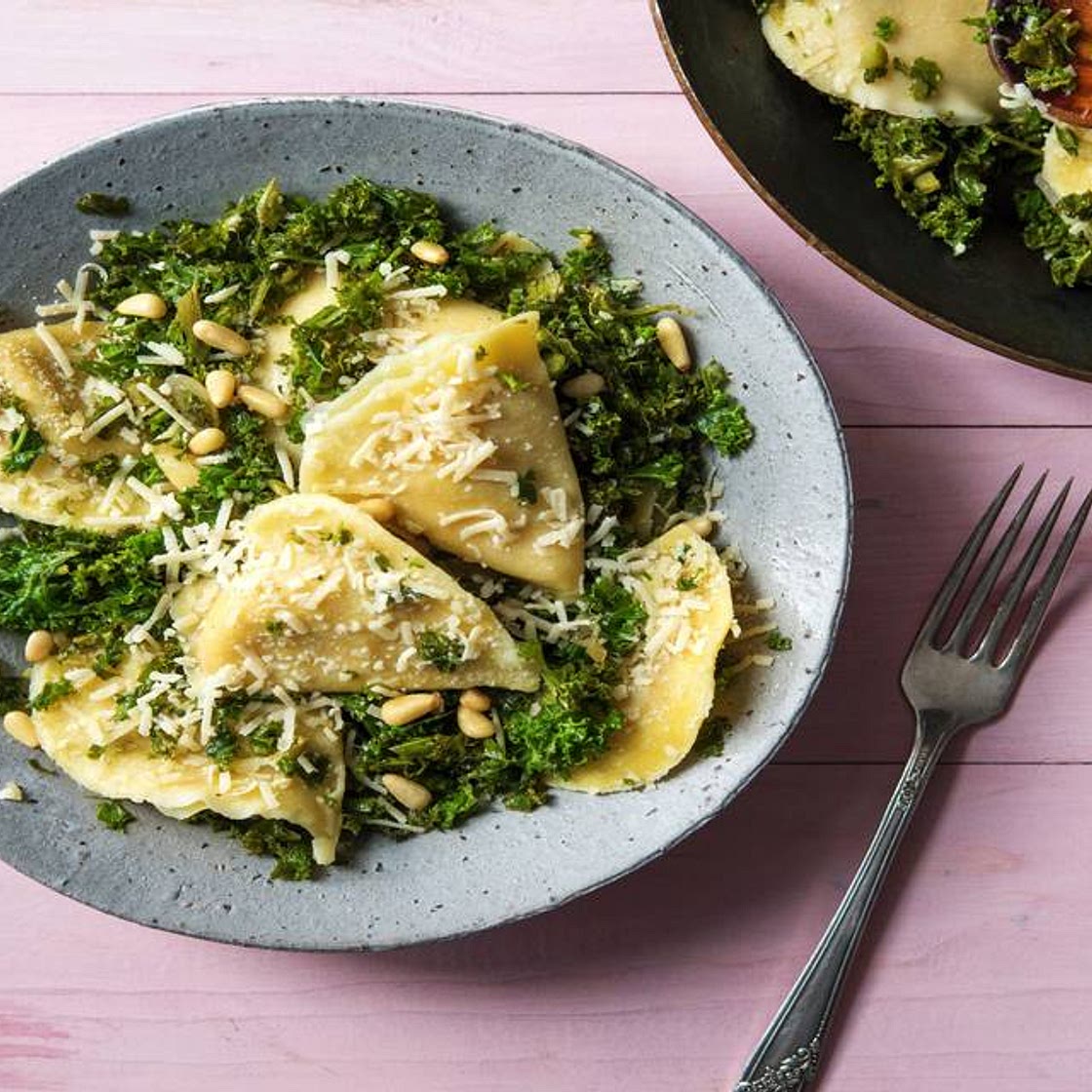 Rapid Butternut Squash Agnolotti with Kale in a Sage Brown Butter Sauce