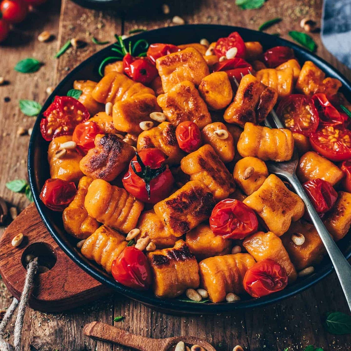Vegane Süßkartoffel-Gnocchi (einfaches Rezept)