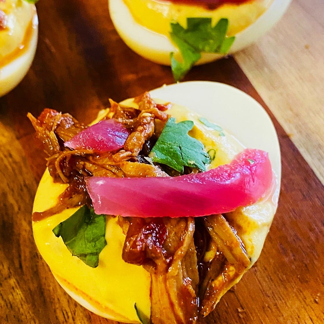 Smoked Birria Deviled Eggs