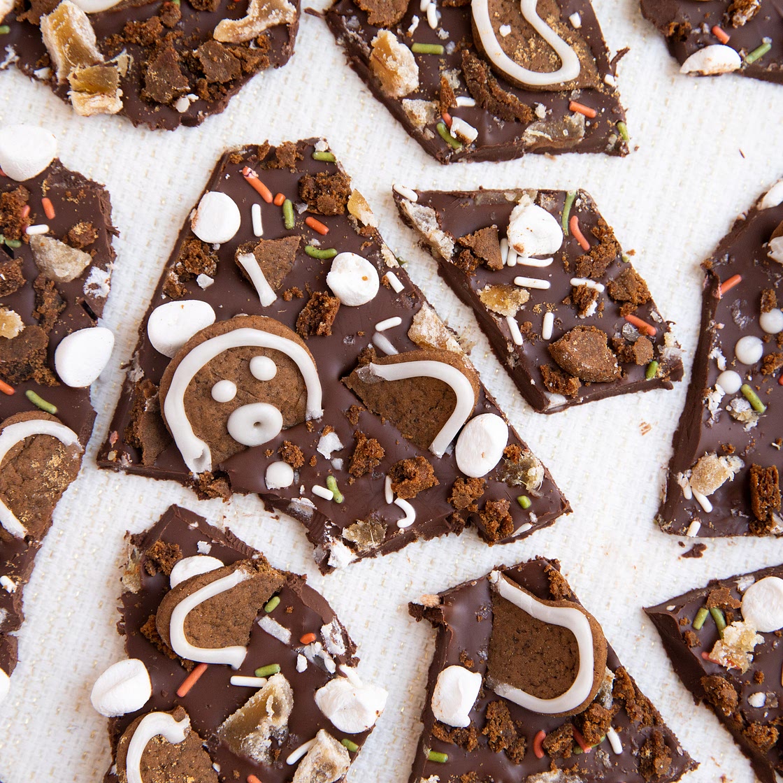 chocolate gingerbread bark