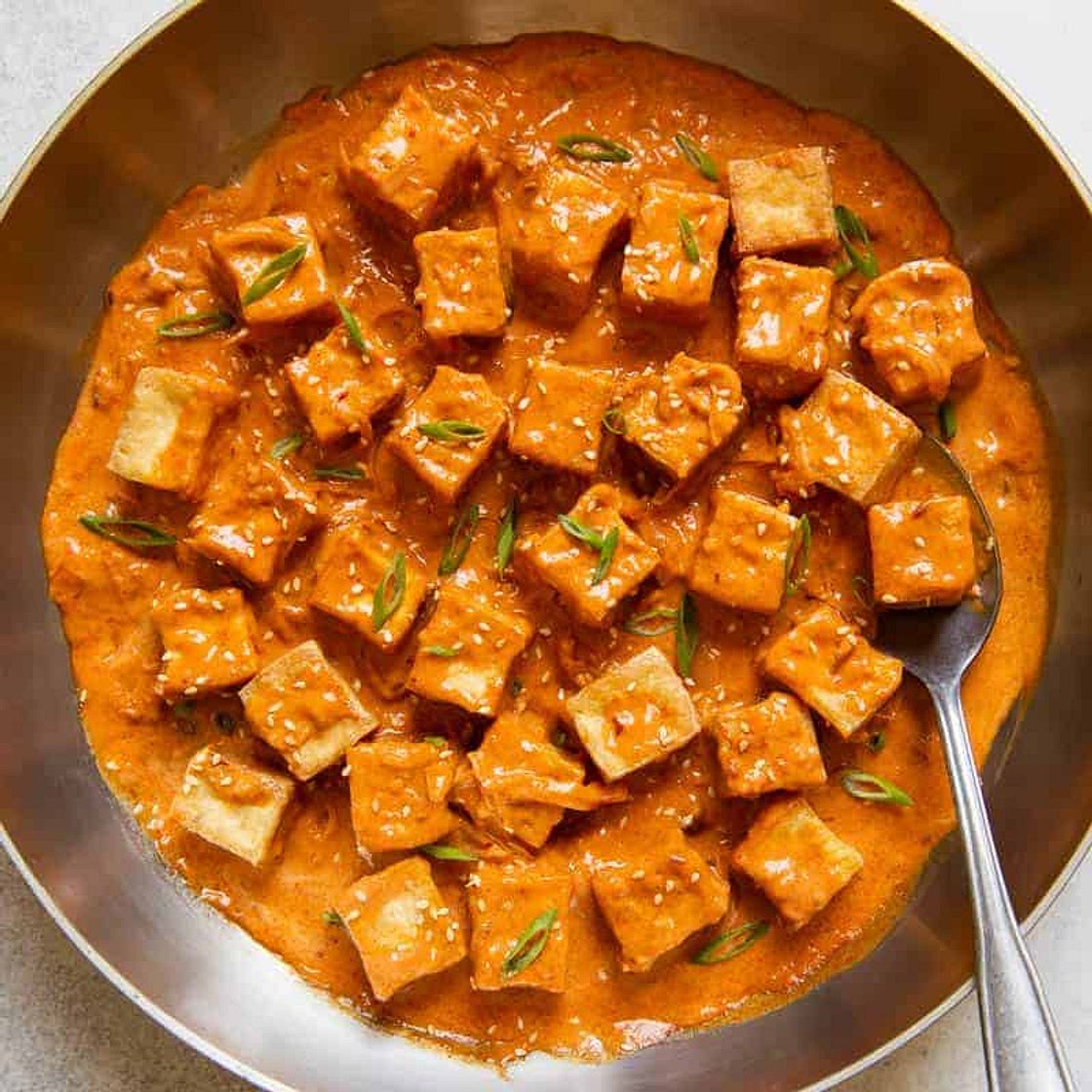 Spicy Tofu with Creamy Coconut Sauce