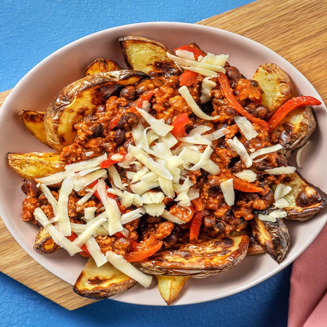 Mexican Style Beef Loaded Wedges with Cheddar, Black Beans and Pepper