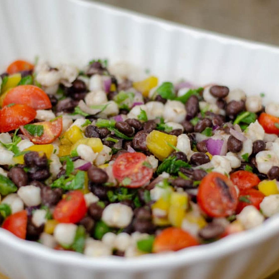 Mexican Black Bean and Hominy Salad